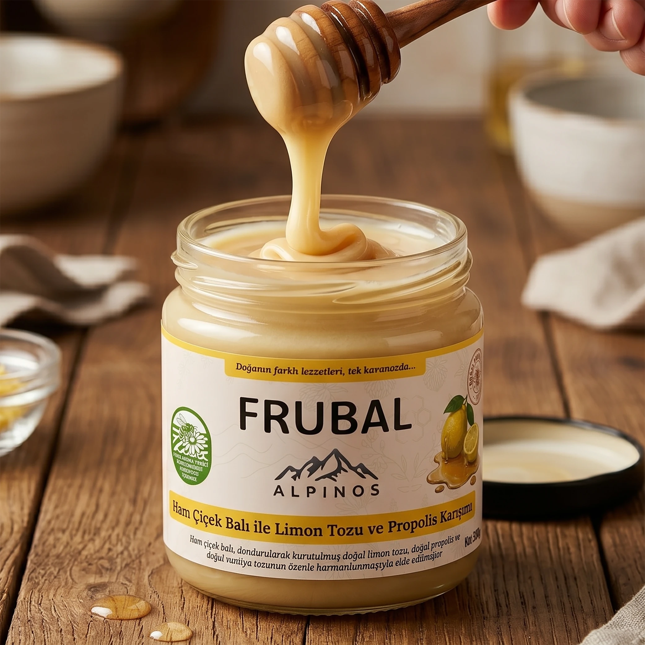 Frubal Limon Tozu Ham Bal Karisimi Limonlu Bal Limon & Propolisli Ham Bal Karışımı 300g | Doğal Arı Ürünleri & Ferah Lezzet - Görsel 1